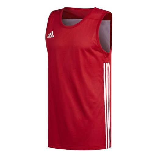 adidas Knitted Breathable Basketball Vest Men 'Red White' DY6595