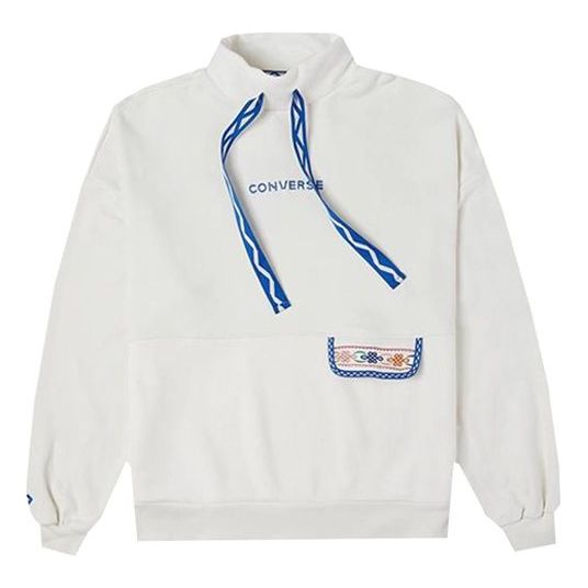 (WMNS) Converse Tapesyt Crew Sweatshirt 'White' 10025059-A01