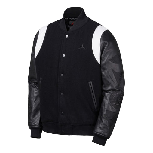 Air Jordan DNA Varsity Jacket Sleeve Colorblock Casual Black AT9959-011