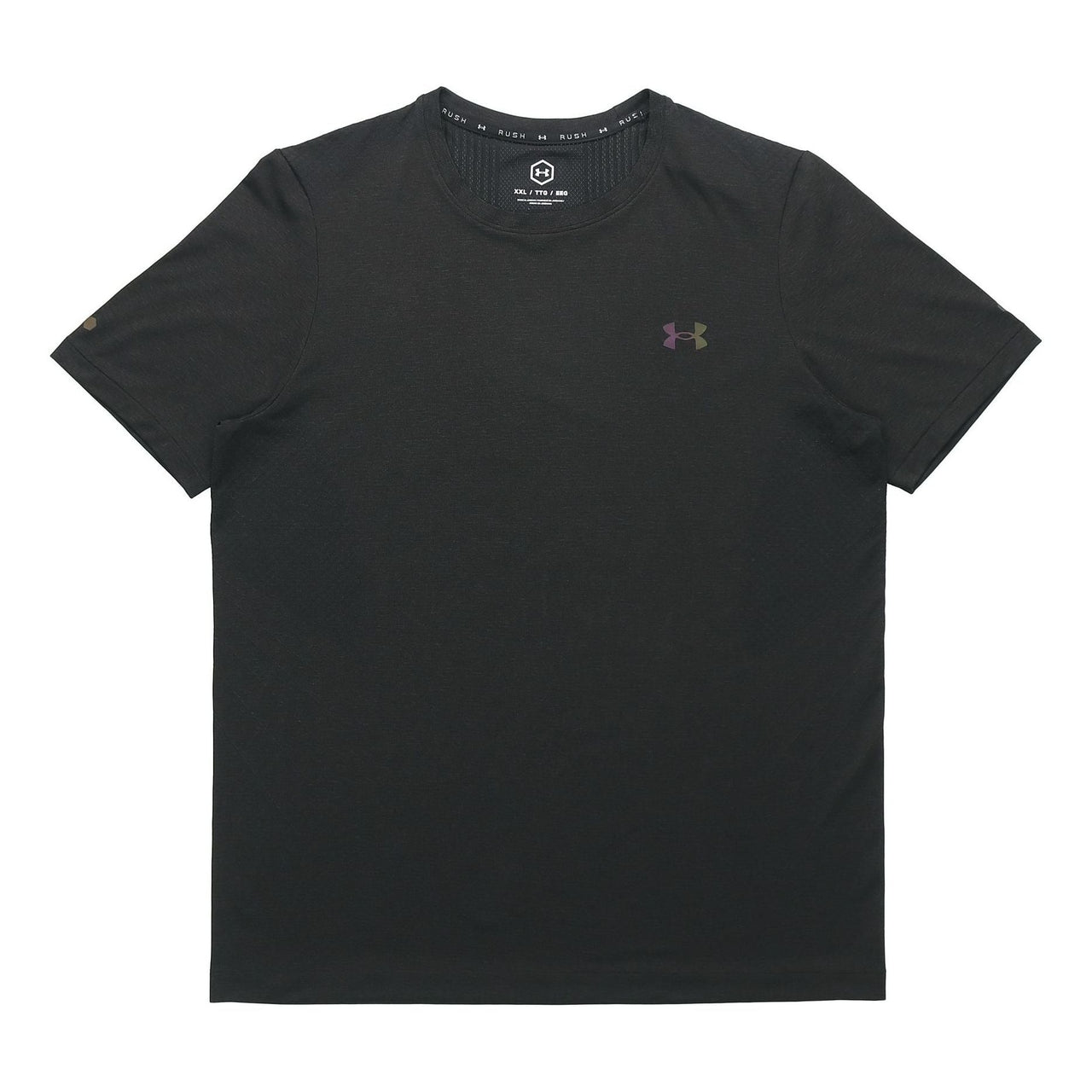 Men's Under Armour Rush Seamless Casual Sports Breathable Short Sleeve Black 1361130-001