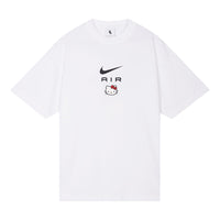Nike x Hello Kitty Crossover Funny Cartoon Alphabet Pattern Printing Short Sleeve Asia Edition Unisex White DR6075-100