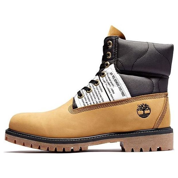 Timberland Premium 6 Inch Leather and Fabric Boots 'Wheat Nubuck with Black' A2QZR