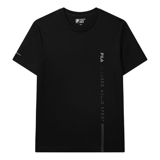 FILA Letter Logo Loose Crewneck Short Sleeve Men's Black F11M132158F-BK