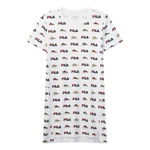 (WMNS) FILA Sports Full Print Knit T-Shirt F11W028323F-WT