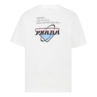 PRADA Printing Plain Weave Knit T-Shirt Unisex White UJN399-1WL2-F0009-S-162