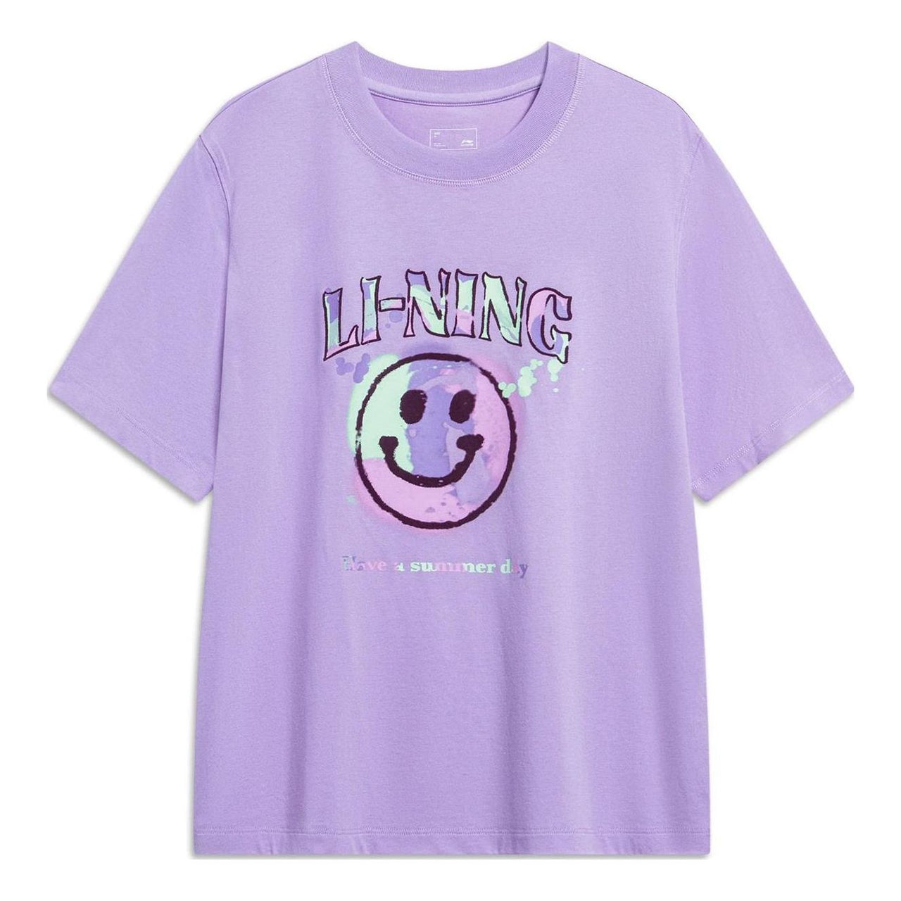 (WMNS) Li-Ning Have A Summer Day Graphic T-shirt 'Purple' AHST192-1