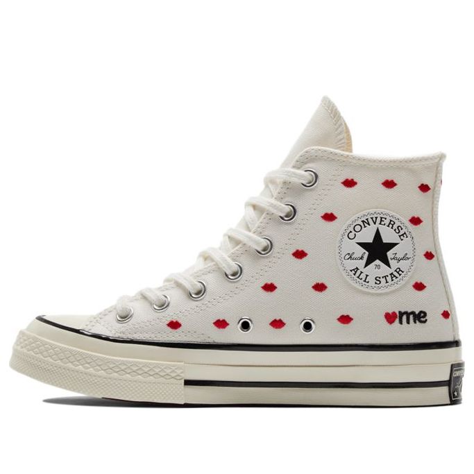 Converse Chuck 70 Embroidered Lips High 'Love Me - Vintage White' A01601C