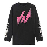 Li-Ning Graphic Long Sleeve T-shirt 'Black Pink' AHSS123-1