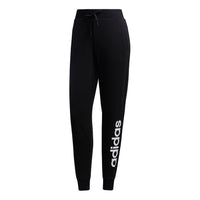 (WMNS) adidas Neo Essential Logo Pants Asia Sizing 'Black White' GJ7917