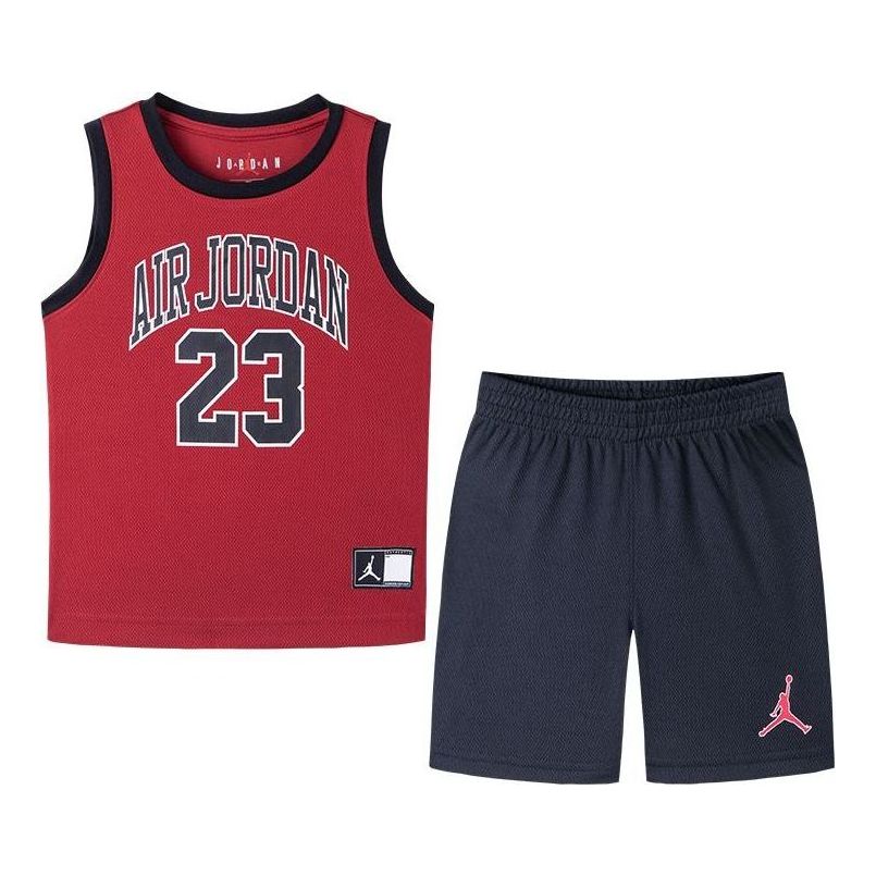 (PS) Air Jordan DNA Muscle Tank and Shorts Set 'Red Black' JD2022092PS-001