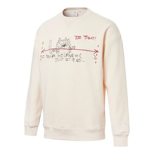 PUMA X Michael Lau Graphic Long Sleeve Crew Neck Sweater 'Beige' 530351-75