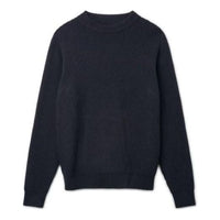 Men's Nike ESC Mens Sweater Solid Color Minimalistic Round Neck Long Sleeves Wool Sweater Navy Blue DC1008-414