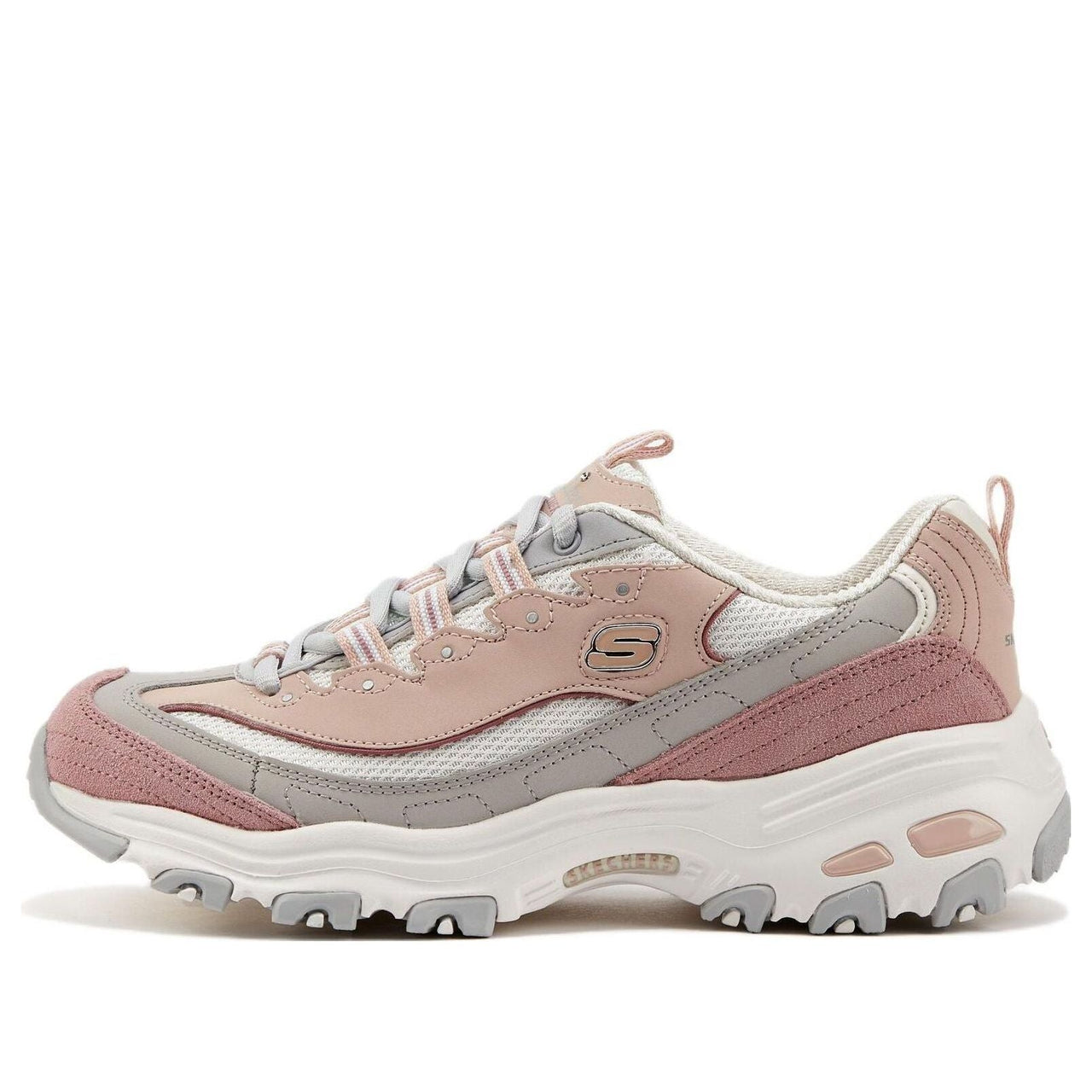 (WMNS) Skechers D'Lites 1.0 Low Running Shoes Pink/White 11947-MVGY