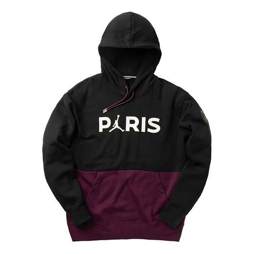Air Jordan PSG Paris Saint-Germain Fleece Pullover Hoodie 'Bordeaux' CK9773-010
