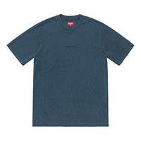 Supreme SS19 Overdyed Tee Washed Distress Short Sleeve Unisex Navy Blue SUP-SS19-861