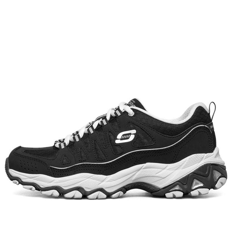 (WMNS) Skechers D Lites Low-Top Daddy Shoes Black/White 12087-BKW