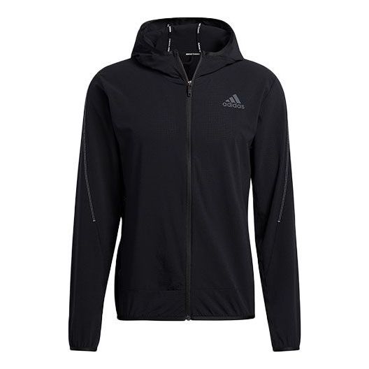 adidas Slim Fit Dry Sports Hooded Jacket Black GT8262