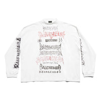 Balenciaga DIY Metal Long Sleeve T-Shirt Medium Fit 'White Black Red' 699191TPVO29065