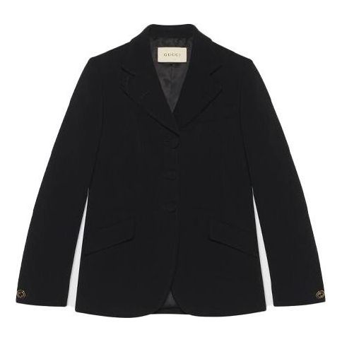 (WMNS) Gucci Cady Viscose Tailored Jacket 'Black' 619262-ZKR01-1000