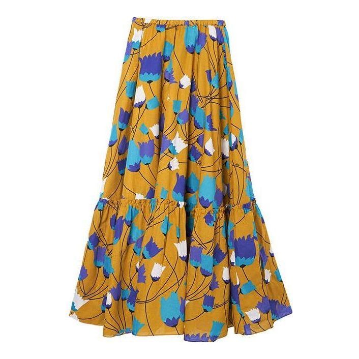 (WMNS) Gucci Floral Skirt 'Yellow Blue Purple' 665341-ZAGVN-7197