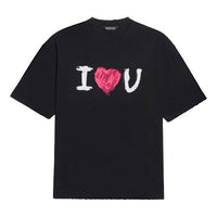 Men's Balenciaga SS21 Love Short Sleeve Black 612966TJVL51070