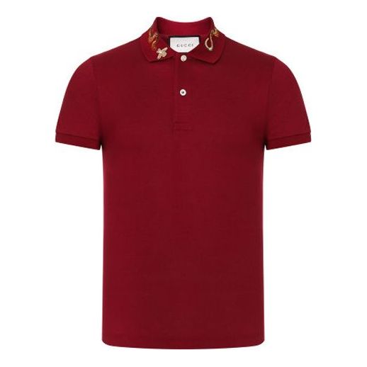 Gucci Coral Snake Embroidered Polo Shirt For Men Red 408323-X7332-6240