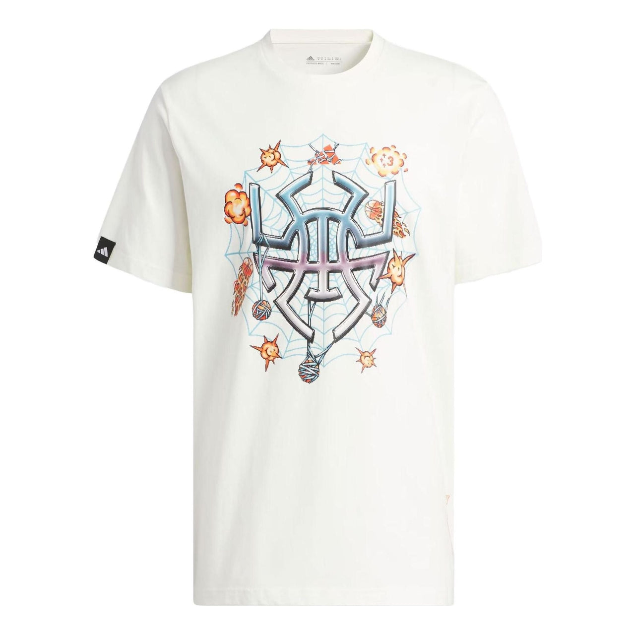 adidas Donovan Mitchell 8-Bit Signature T-Shirt 'White Yellow Blue' II7792