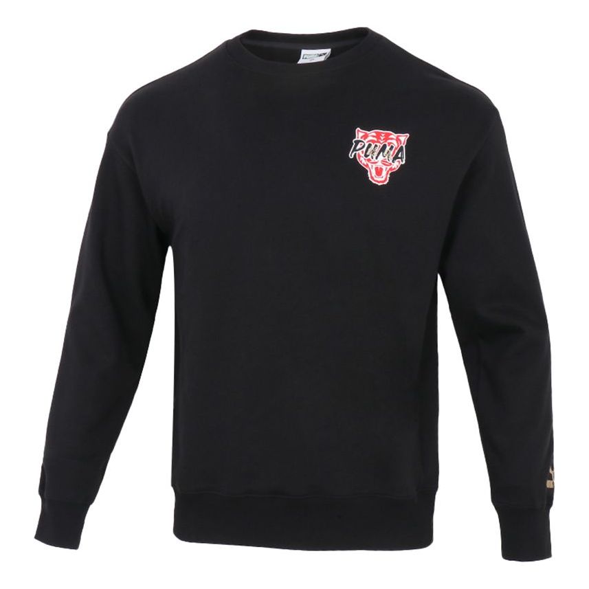 PUMA Funny Logo Sports Pullover Round Neck Black 536574-01