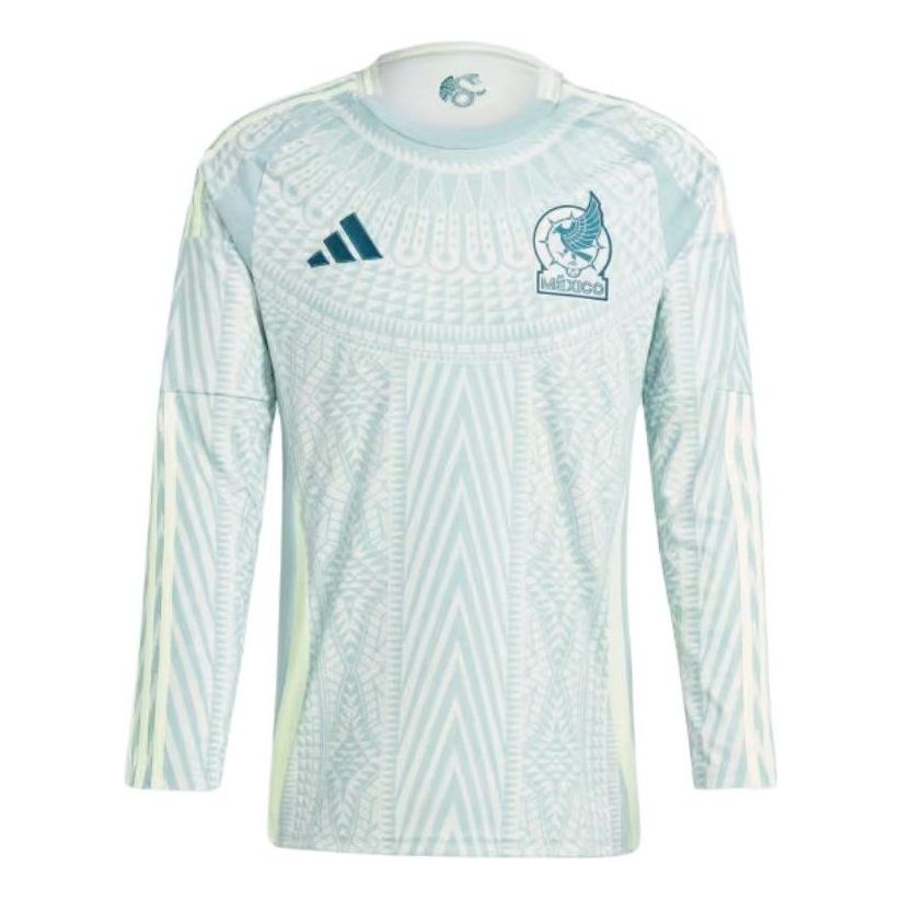 adidas Mexico 24 Long Sleeve Away Soccer Jersey Asia Sizing 'Linen Green' IP6387