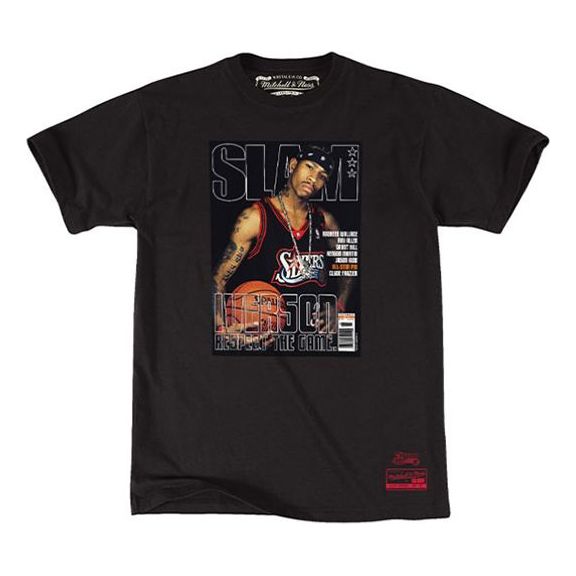 Men's Mitchell & Ness x SLAM Cover Tee Crossover Poster Short Sleeve Philadelphia 76ers Black BMTRBA18455-CLBBLCKAIV