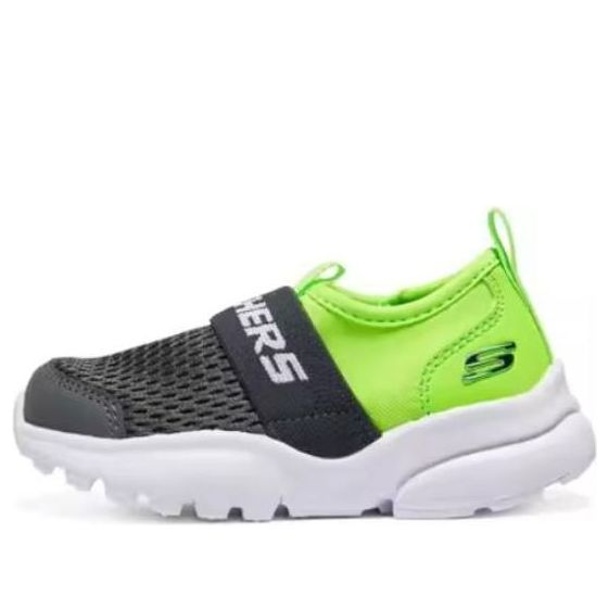 (GS) Skechers Slip-On Sport Shoes 'Black Grey Green' 405215N-CCLM