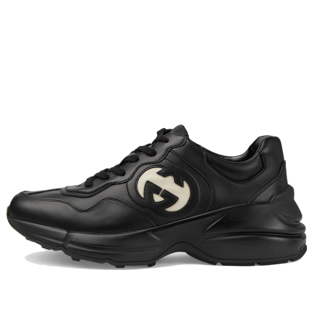 (WMNS) Gucci Rhyton Leather Sneakers 'Black White' 757887-UPG70-1057