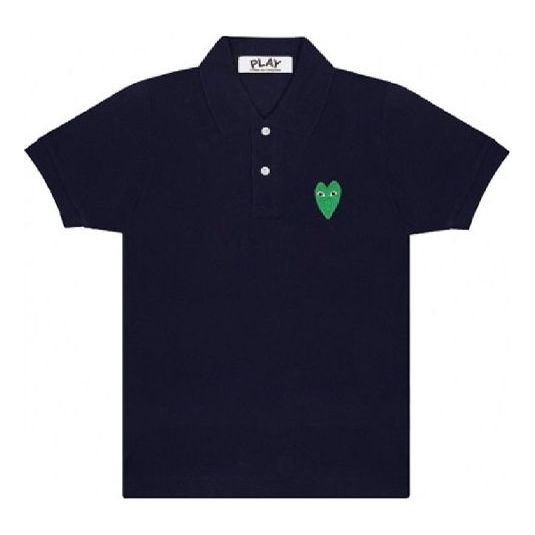COMME des GARCONS PLAY Polo Green Emblem 'Navy' AZ-T046-051-2