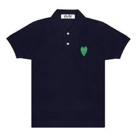 COMME des GARCONS PLAY Polo Green Emblem 'Navy' AZ-T046-051-2