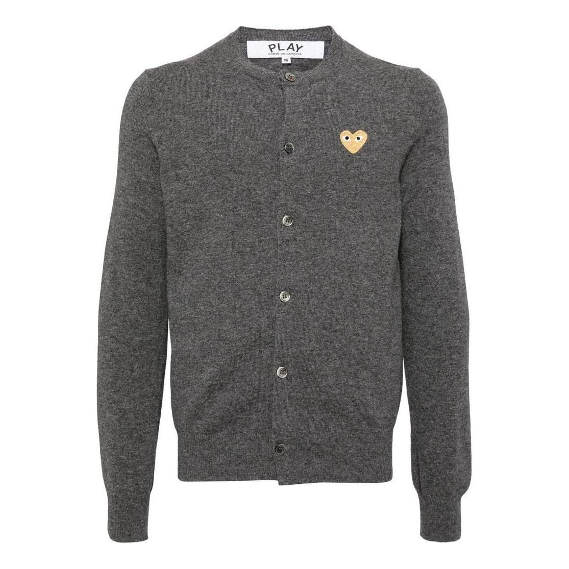 (WMNS) COMME des GARCONS PLAY FW25 Gold Heart Cardigan 'Grey' AX-N049-051-3