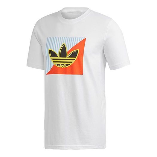 adidas originals Logo Round Neck Training Breathable Short Sleeve White FM3389