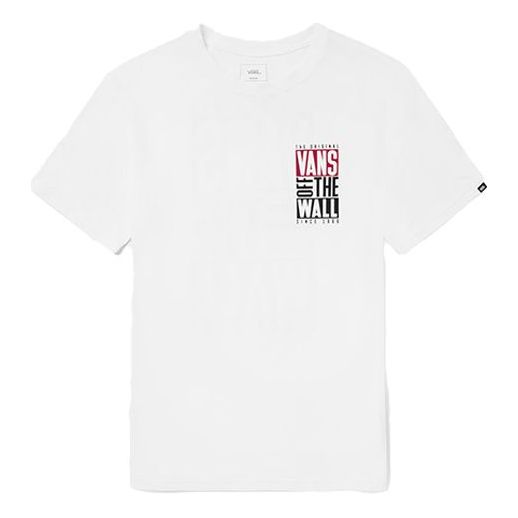 Vans Alphabet Printing Short Sleeve Couple Style White VN0A4MM5WHT