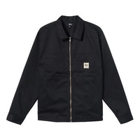 Stussy Zip Up Work Longsleeve Shirt 'Black' 1110183