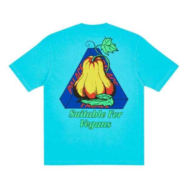 PALACE Nein Cheese Nein Egg T-Shirt Blue Back Printing Short Sleeve Unisex P19TS301