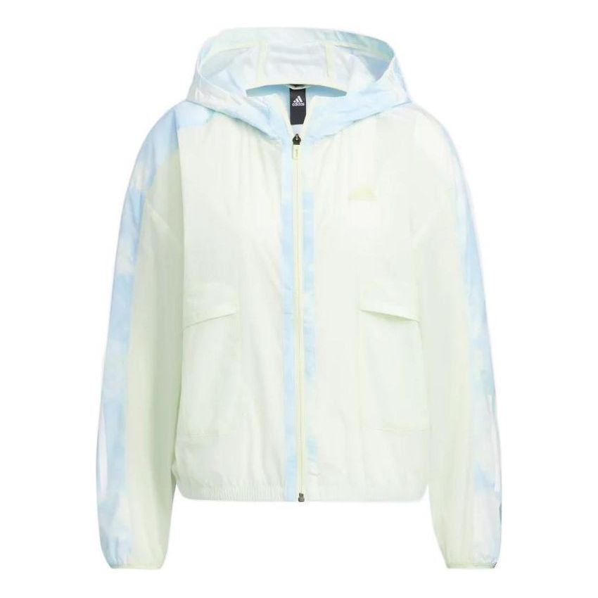 (WMNS) adidas Me Time Allover Print Windbreaker 'White' HI6826