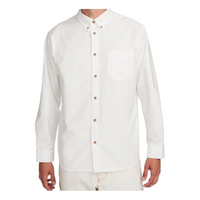 Nike Life Long-Sleeve Oxford Button-Down Shirt 'Summit White' FN3125-121