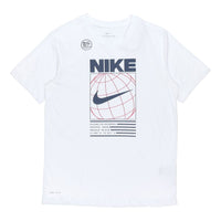 Nike Dri-FIT Geometry Pattern Logo Printing Quick-dry Sports T-Shirt Men's White DA1773-100