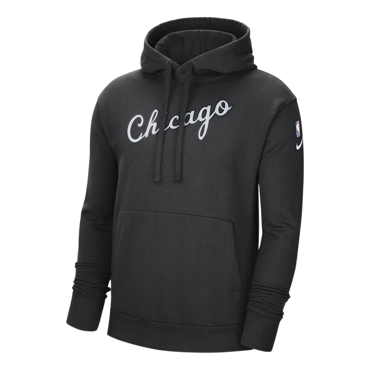 Men's Nike NBA Solid Color Alphabet Fleece Pullover Chicago Bulls Black DB2309-010
