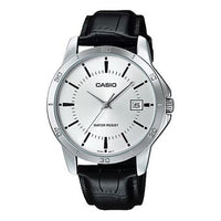 CASIO DRESS Men's Standard Stainless Steel Date Silver Dial Black/White Quartz Waterproof Mens SilverBlack Analog MTP-V004L-7A
