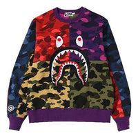 A BATHING APE BAPE SS19 Mix Camo Shark Crazy Wide Crewneck 'Multicolor' 1F30-113-006