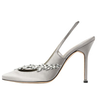 (WMNS) Balenciaga Manolo Blahnik Slingback 'Grey' A0024NW1WM81581