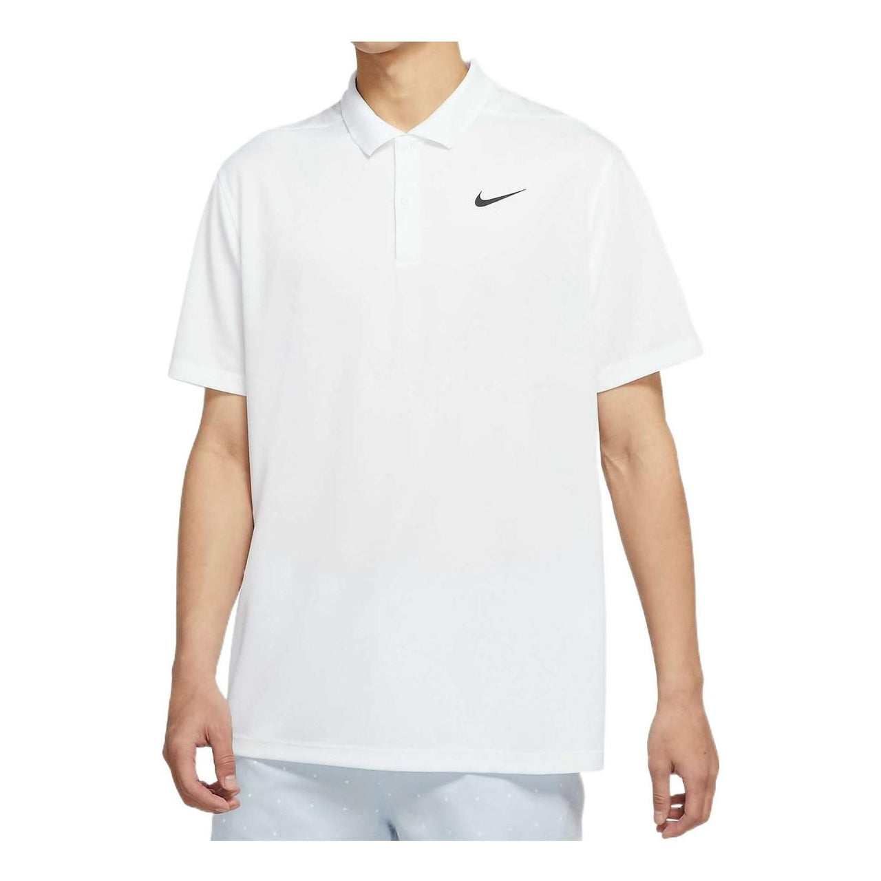 Men's Nike Dri-FIT Victory Solid Color Logo Printing Quick Dry Breathable Short Sleeve Polo Shirt White DH0823-100