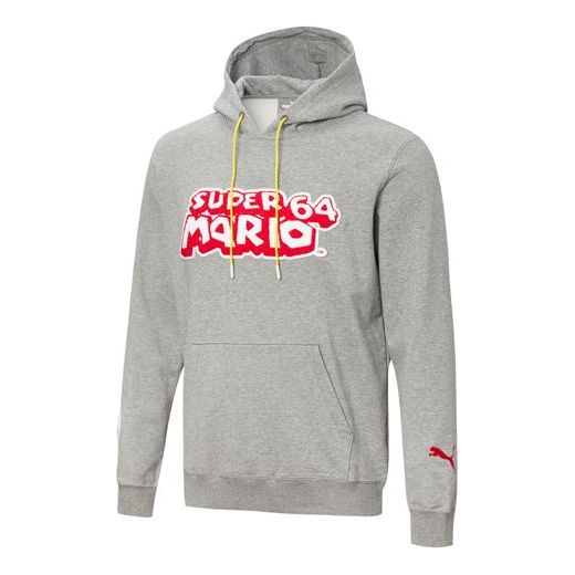 PUMA x Super Mario Crossover Nintendo Printing Knit Sports Pullover Gray 589098-01