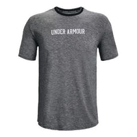 Men's Under Armour Recover Contrasting Colors Logo Sports Round Neck Short Sleeve Gray 1361756-002