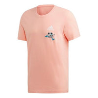 adidas Embroidery GFX3 Printing Round Neck Short Sleeve Pink FP8458